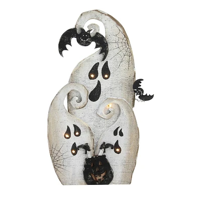 14" LED Standing Wood Ghosts Halloween Decoration