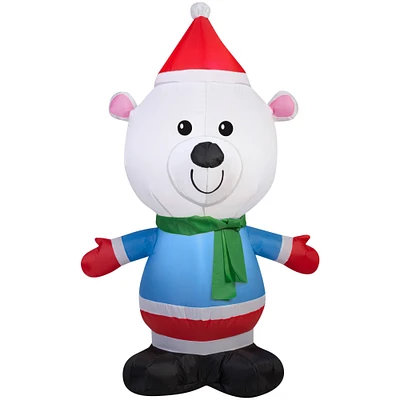 4ft. Airblown® Inflatable Christmas Bundled Up Polar Bear