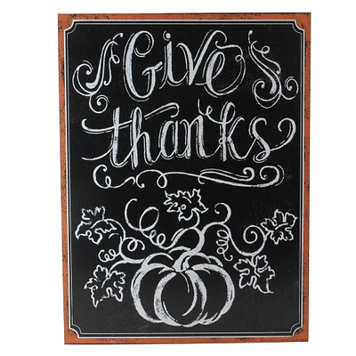Give Thanks Inscribed Chalkboard Wall Art