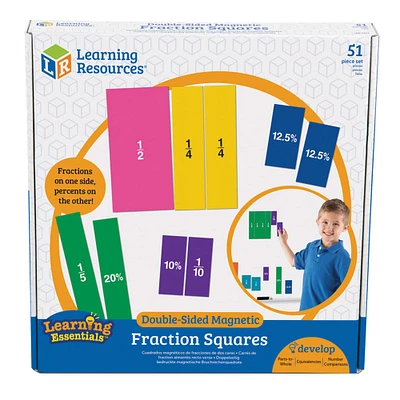 Learning Resources® Double-Sided Magnetic Fraction Squares, 51 Pieces