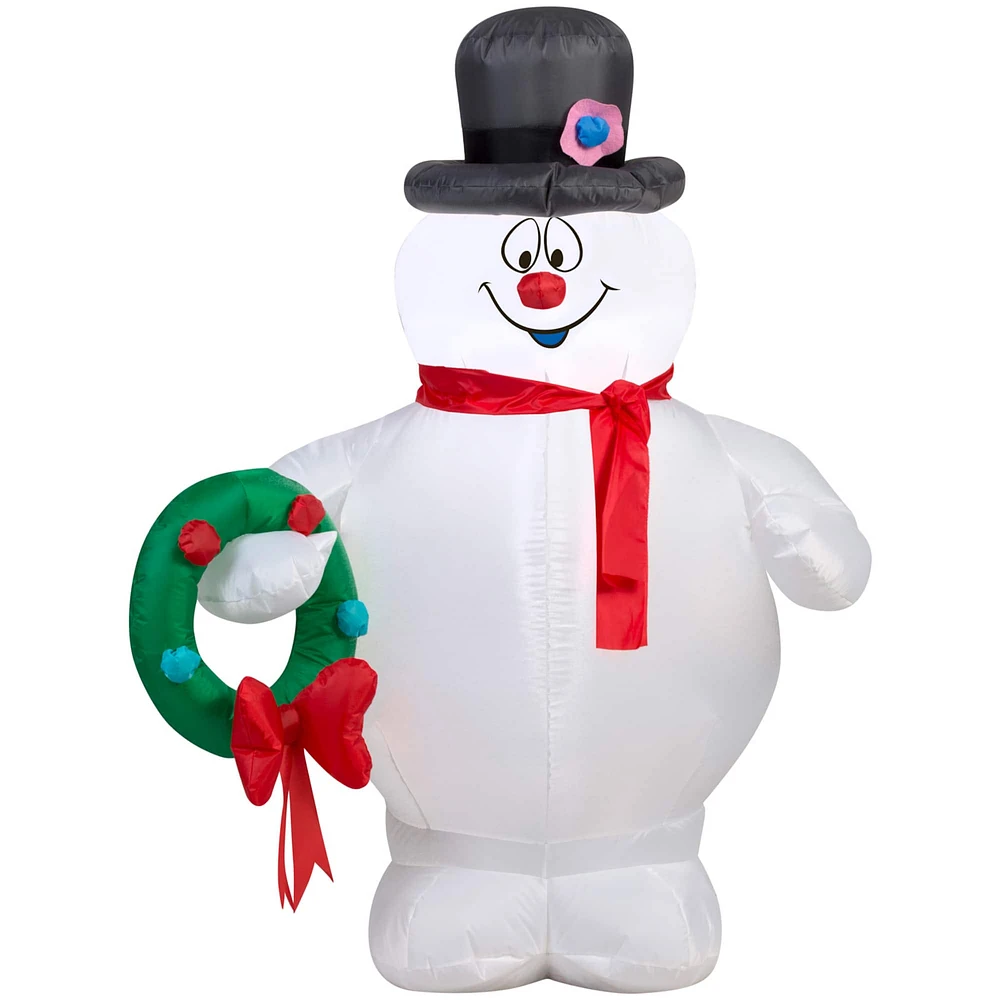 3.5ft. Airblown® Inflatable Christmas Frosty Holding Wreath