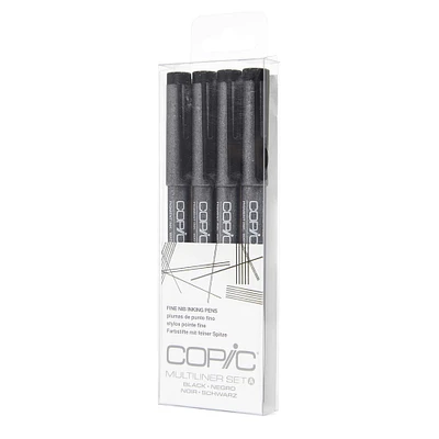 Copic® Black Multiliner Pen Set, Fine