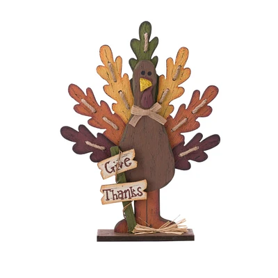 Glitzhome® 'Give Thanks' Turkey Décor