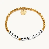 Gold Plated Stay Positive Bracelet - S/M