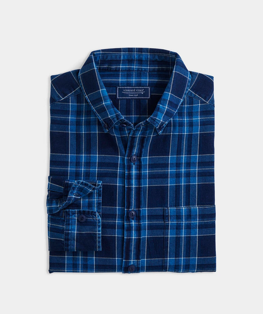 Indigo Plaid Twill Shirt