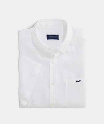 Linen Short-Sleeve Solid Shirt