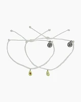 BFF Avocado Silver Bracelets