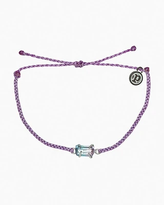 Mermaid Quartz Crystal Charm Silver Purple Bracelet