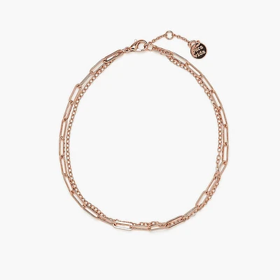 Double Chain Rose Gold Anklet