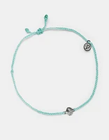 Scallop Charm Silver Anklet Seafoam