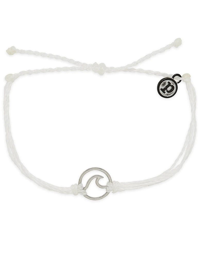 Silver Wave Charm White