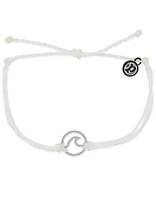 Silver Wave Charm White