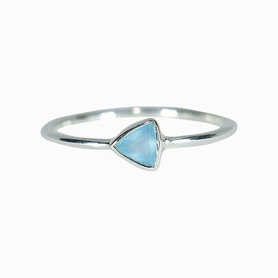 Triangle Chalcedon Ring Silver - Size 6