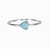 Triangle Chalcedon Ring Silver - Size 6