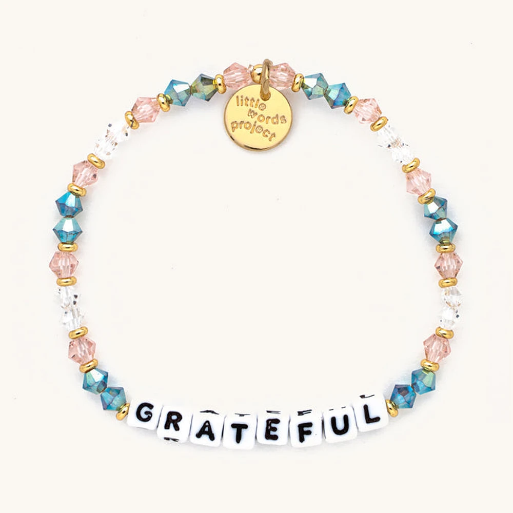 Grateful Blue and Pink Beaded Bracelet S/M