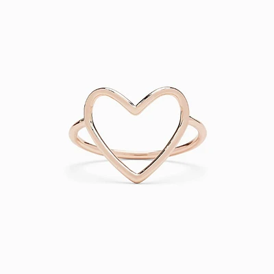 Big Heart Band Ring Gold Size 8