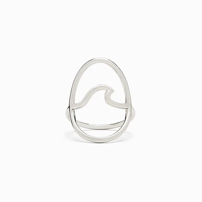 Large Wave Ring Silver - Size 7