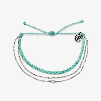 Satellite Chain Silver Bracelet Seafoam