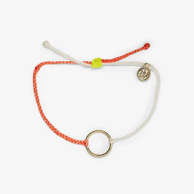 2 Tone Full Circle Gold Bracelet Pink White