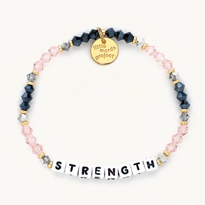'Strength' Pink and Blue Beaded Bracelet S/M