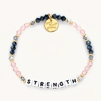 'Strength' Pink and Blue Beaded Bracelet S/M