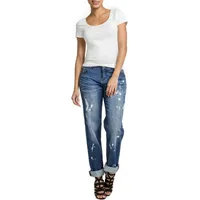 Poetic Justice Curvy Rolled Cuff Boyfriend Jean