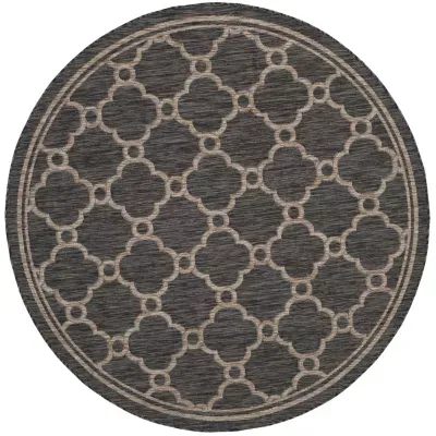 Safavieh Courtyard Collection Ian Geometric Indoor/Outdoor Round Area Rug