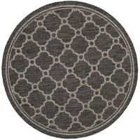 Safavieh Courtyard Collection Ian Geometric Indoor/Outdoor Round Area Rug