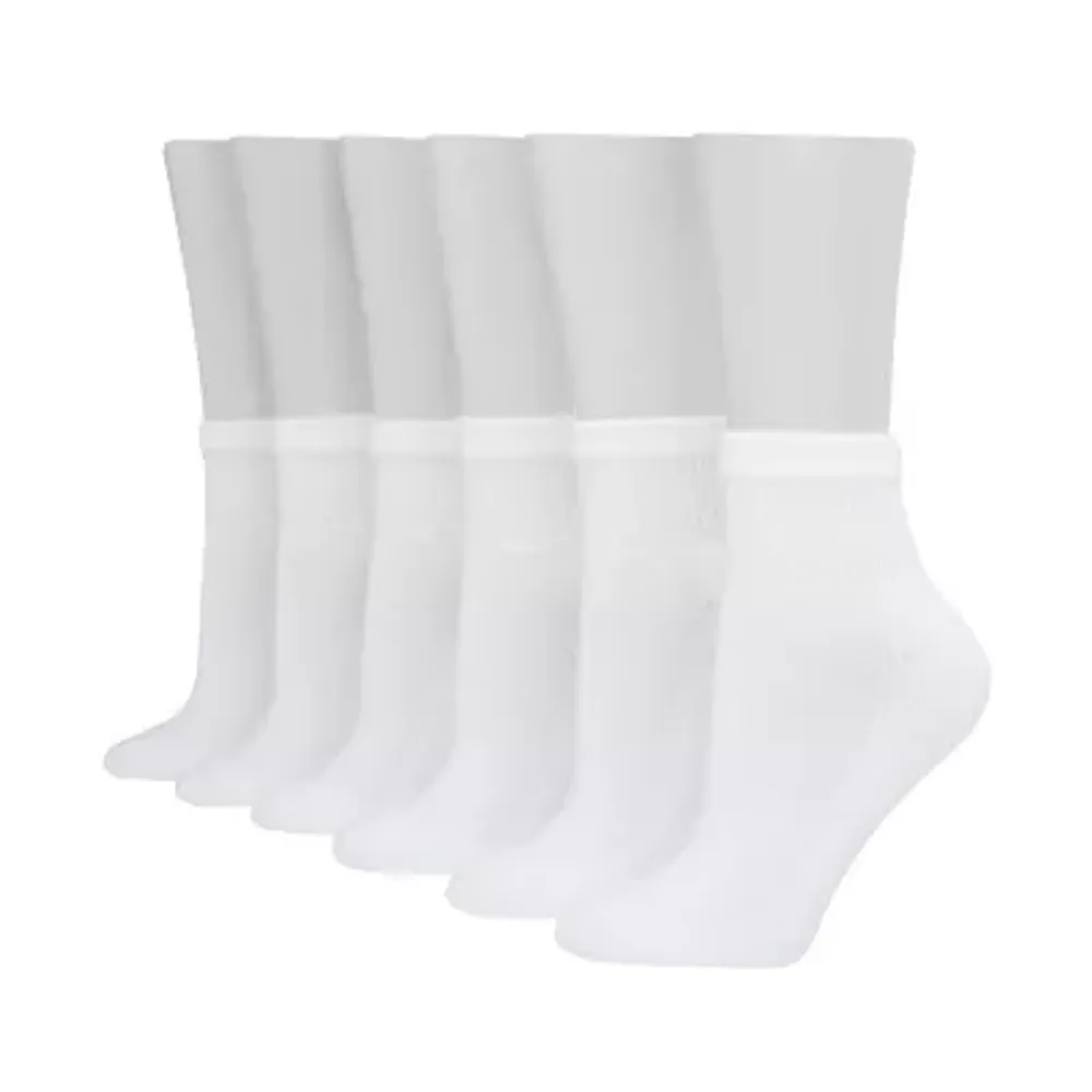 Hanes Ultimate Soft And Cushioned 6 Pair Plus Tall Quarter Socks Womens