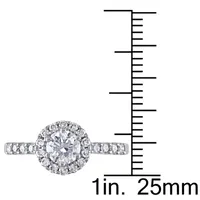 Womens 1 CT. T.W. Natural White Diamond 14K Gold Round Engagement Ring