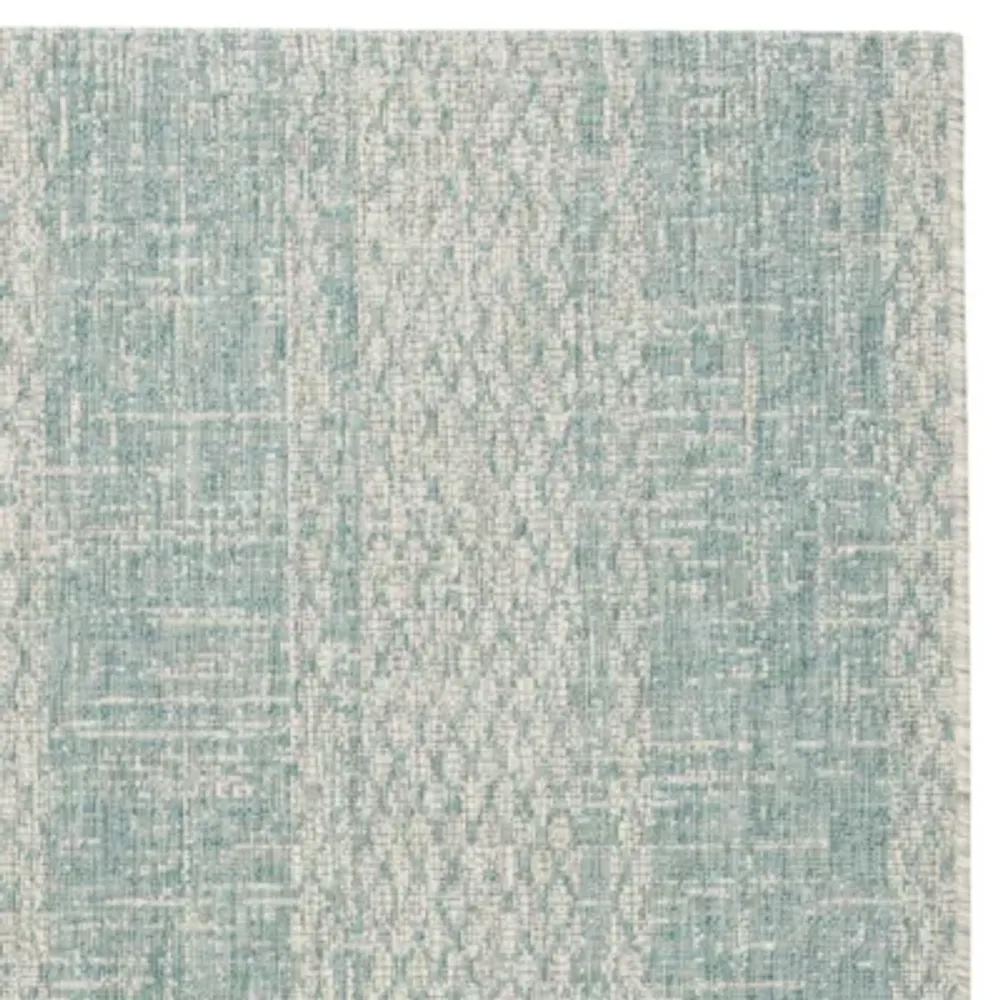 Safavieh Courtyard Collection Elena Geometric Indoor/Outdoor Round Area Rug