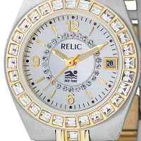 Relic By Fossil Relic Womens Two Tone Bracelet Watch Zr11775