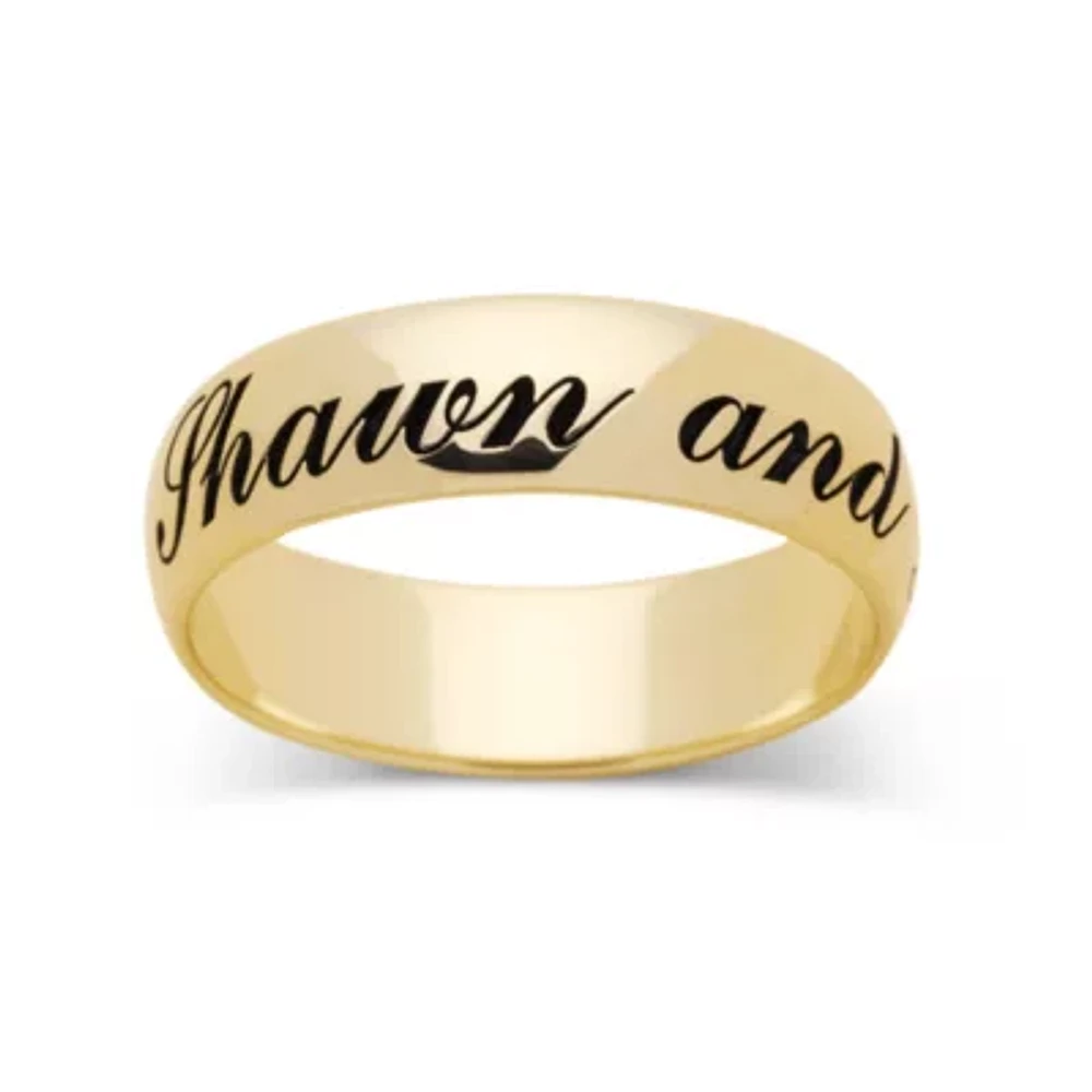 Mens Wedding Ring, 10K Gold Personalized