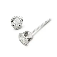 Diamond-Accent Stud Earrings 10K White Gold