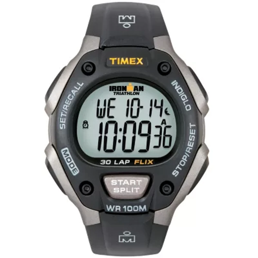 Timex® Ironman Mens Black Digital Chronograph Watch 5E901