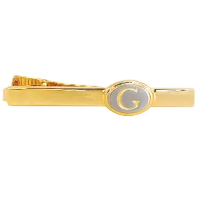 Engravable Two-Tone Oval Tie Bar