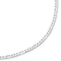 Made in Italy Sterling Silver 20 Inch Solid Figaro Chain Necklace