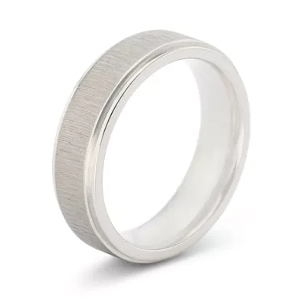 Mens 6mm Stainless Steel Comfort Fit Ring