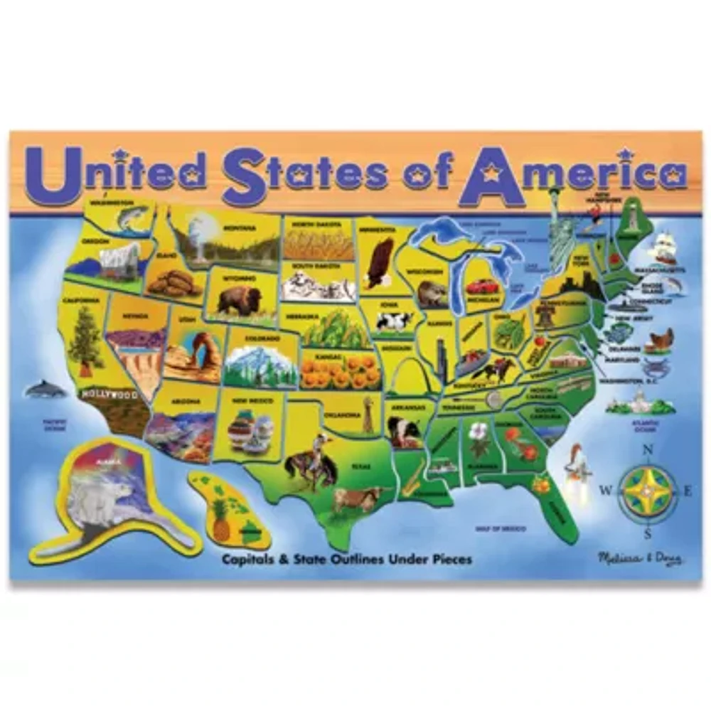 Melissa & Doug Usa Map Puzzle Puzzle