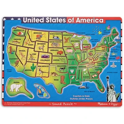 Melissa & Doug Usa Map Sound Puzzle Puzzle