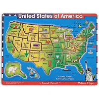 Melissa & Doug Usa Map Sound Puzzle Puzzle