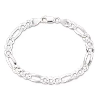 Made in Italy Men's 8.5" 6.9mm Figaro Bracelet in Sterling Silver