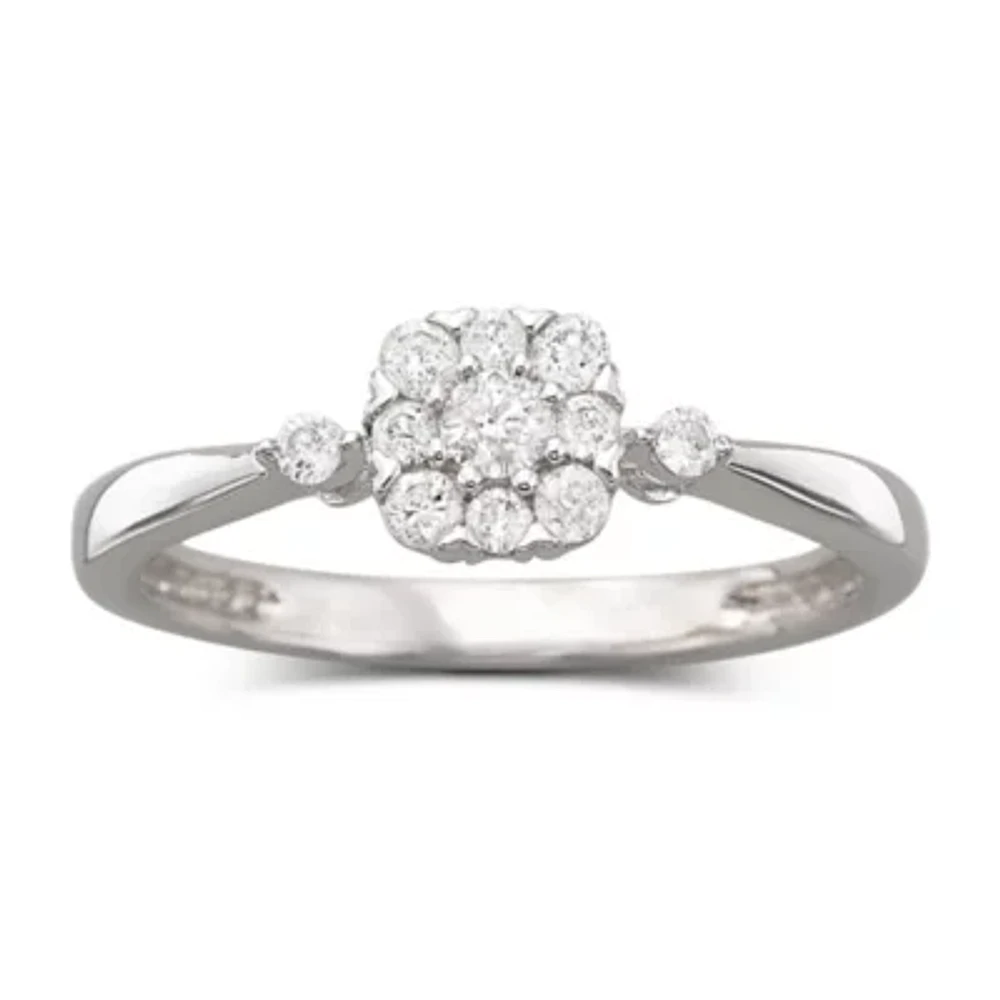 1/4 CT.T.W. Natural Diamond Promise Ring Sterling