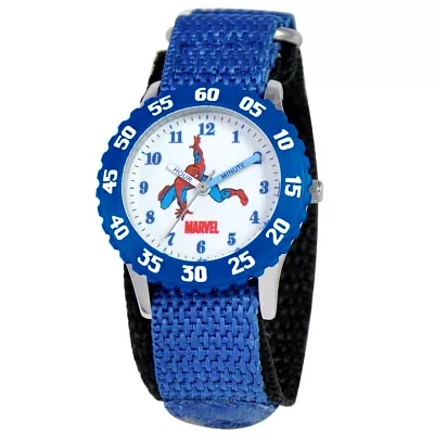 Time Teacher Marvel Spiderman Boys Blue Strap Watch Wma000043