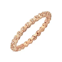 Personally Stackable 18K Rose Gold Over Silver Diamond-Accent  Ring