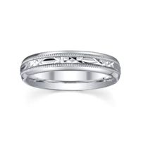 Womens 4mm Sterling Silver Wedding Band