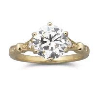 DiamonArt® Cubic Zirconia 14K Gold Over Silver Oval Ring