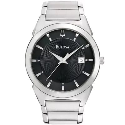 Bulova Classic Mens Silver Tone Stainless Steel Bracelet Watch 96b149