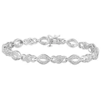 1/2 CT. T.W. Genuine White Diamond Sterling Silver Tennis Bracelet