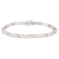 1/2 CT. T.W. Genuine White Diamond 14K Rose Gold Over Silver & Sterling Tennis Bracelet